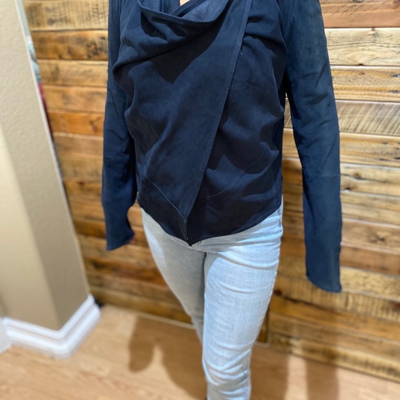 Navy Suede Jacket - Picture 1 of 8